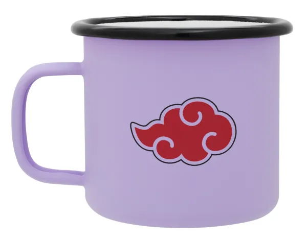 Naruto  Akatsuki Cloud — Metal enamel mug, matte light pastel purple, 360ml