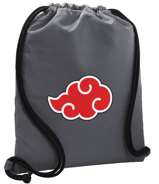 Naruto  Akatsuki Cloud — Τσάντα πλάτης πουγκί GYMBAG ΓΚΡΙ, με τσέπη (40x48cm) & χονδρά κορδόνια