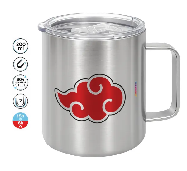 Naruto  Akatsuki Cloud — Double-walled stainless steel mug 300ml with temperature-retaining lid