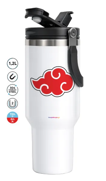 Naruto  Akatsuki Cloud — Mega Travel Mug / Κούπα Ταξιδίου, διπλού τοιχώματος (θερμό) 1,2L