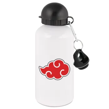 Naruto  Akatsuki Cloud, Metal water bottle, White, aluminum 500ml