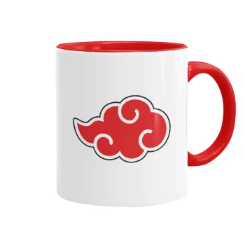 Naruto  Akatsuki Cloud, Κούπα χρωματιστή κόκκινη, κεραμική, 330ml
