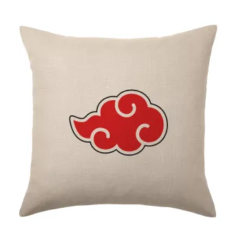 Naruto  Akatsuki Cloud, Μαξιλάρι καναπέ ΛΙΝΟ 40x40cm περιέχεται το  γέμισμα