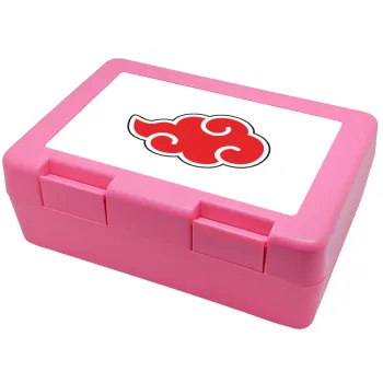 Naruto  Akatsuki Cloud, Children's cookie container PINK 185x128x65mm (BPA free plastic)