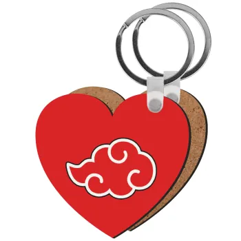 Naruto  Akatsuki Cloud, Μπρελόκ Ξύλινο καρδιά MDF