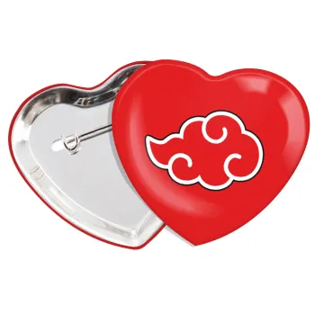 Naruto  Akatsuki Cloud, Κονκάρδα παραμάνα καρδιά (57x52mm)