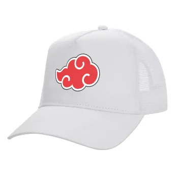 Naruto  Akatsuki Cloud, Καπέλο Ενηλίκων Structured Trucker, με Δίχτυ, ΛΕΥΚΟ (100% ΒΑΜΒΑΚΕΡΟ, ΕΝΗΛΙΚΩΝ, UNISEX, ONE SIZE)