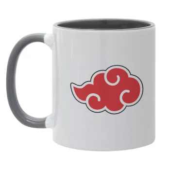 Naruto  Akatsuki Cloud, Κούπα χρωματιστή γκρι, κεραμική, 330ml
