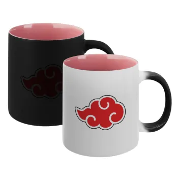 Naruto  Akatsuki Cloud, Κούπα Μαγική εσωτερικό ΡΟΖ, κεραμική 330ml που αλλάζει χρώμα με το ζεστό ρόφημα