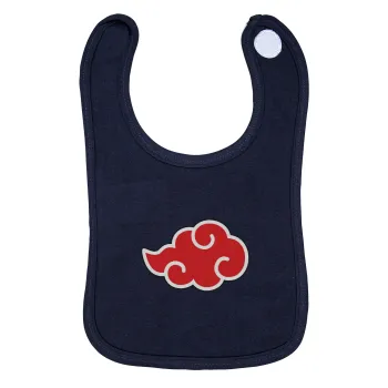 Naruto  Akatsuki Cloud, Σαλιάρα με Σκρατς 100% Organic Cotton Μπλε (0-18 months)