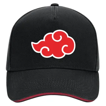Naruto  Akatsuki Cloud, DRILL Adult Ultimate Hat BLACK/RED, (100% COTTON, ADULT, UNISEX, ONE SIZE)
