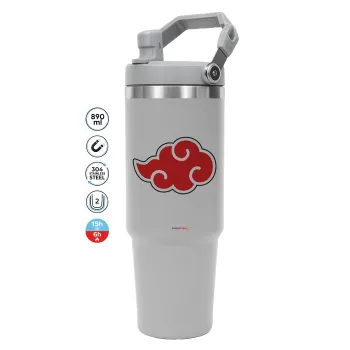 Naruto  Akatsuki Cloud, ΓΚΡΙ χρώματος Θερμός Ανοξείδωτο 890ml (30oz) με χερούλι