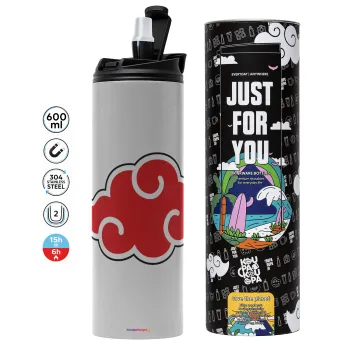 Naruto  Akatsuki Cloud, Tumbler stainless steel GREY 600ml