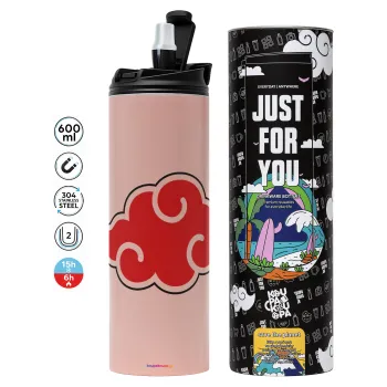 Naruto  Akatsuki Cloud, Tumbler stainless steel PINK 600ml