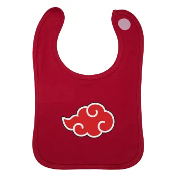 Naruto  Akatsuki Cloud, Σαλιάρα με Σκρατς Κόκκινη 100% Organic Cotton (0-18 months)