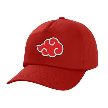 Naruto  Akatsuki Cloud, Καπέλο παιδικό Baseball, 100% Βαμβακερό Twill, Κόκκινο (ΒΑΜΒΑΚΕΡΟ, ΠΑΙΔΙΚΟ, UNISEX, ONE SIZE)