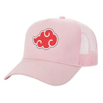 Naruto  Akatsuki Cloud, Structured Trucker Children's Hat, with Mesh, PINK (100% COTTON, CHILDREN'S, UNISEX, ONE SIZE)