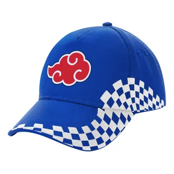Naruto  Akatsuki Cloud, Adult Ultimate BLUE RACING Cap, (100% COTTON DRILL, ADULT, UNISEX, ONE SIZE)