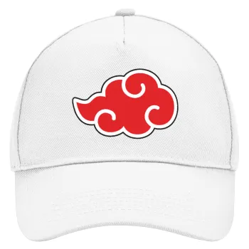Naruto  Akatsuki Cloud, Καπέλο Ενηλίκων Baseball, Drill, Λευκό (100% ΒΑΜΒΑΚΕΡΟ, ΕΝΗΛΙΚΩΝ, UNISEX, ONE SIZE)
