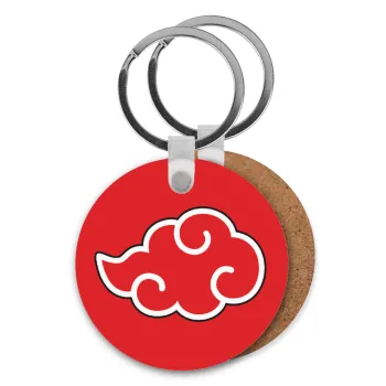 Naruto  Akatsuki Cloud, Μπρελόκ Ξύλινο στρογγυλό MDF Φ5cm