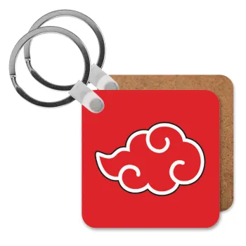 Naruto  Akatsuki Cloud, Μπρελόκ Ξύλινο τετράγωνο MDF