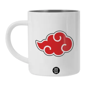 Naruto  Akatsuki Cloud, BIG Mug Stainless steel double wall (450ml, White)