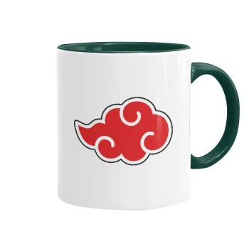 Naruto  Akatsuki Cloud, Κούπα χρωματιστή πράσινη, κεραμική, 330ml