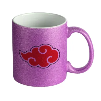 Naruto  Akatsuki Cloud, Κούπα Μωβ Glitter που γυαλίζει, κεραμική, 330ml