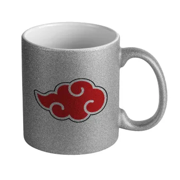 Naruto  Akatsuki Cloud, Κούπα Ασημένια Glitter που γυαλίζει, κεραμική, 330ml