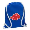 Backpack pouch GYMBAG Blue, with pocket (40x48cm) & thick cords
