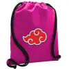 Backpack pouch GYMBAG Fuchsia, with pocket (40x48cm) & thick cords