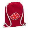 Backpack pouch GYMBAG Red, with pocket (40x48cm) & thick cords
