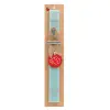 Easter Set, wooden keychain & aromatic flat Easter candle (30cm) (TURQUOISE)