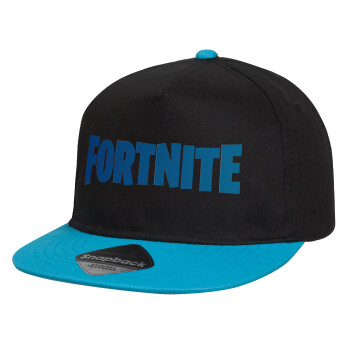 Fortnite Bus, Καπέλο παιδικό snapback, 100% Βαμβακερό, Μαύρο/Μπλε