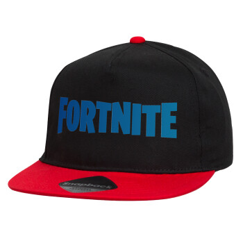 Fortnite Bus, Καπέλο παιδικό snapback, 100% Βαμβακερό, Μαύρο/Κόκκινο