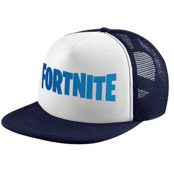 Fortnite Bus, Children's Soft Trucker Cap with Dark Blue/White Mesh (POLYESTER, CHILDREN, ONE SIZE)