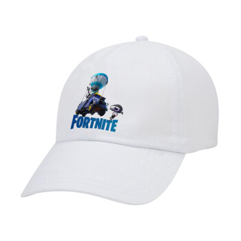 Fortnite Bus, Καπέλο Ενηλίκων Baseball Λευκό 5-φύλλο (POLYESTER, ΕΝΗΛΙΚΩΝ, UNISEX, ONE SIZE)
