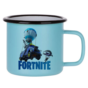 Fortnite Bus, Κούπα Μεταλλική εμαγιέ ΜΑΤ σιέλ 360ml