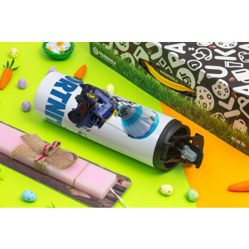 Fortnite Bus, Easter candle,Travel Tumbler 2 Lids, with metal straw & cleaning brush & aromatic flat candle (30cm) (PINK)