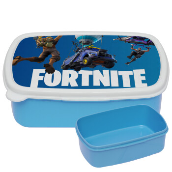 Fortnite Bus, ΜΠΛΕ παιδικό δοχείο φαγητού (lunchbox) πλαστικό (BPA-FREE) Lunch Βox M18 x Π13 x Υ6cm