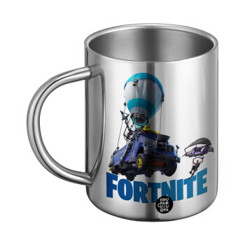 Fortnite Bus, Ανοξείδωτη Μεταλλική Κούπα 450ml - Διπλού Τοιχώματος