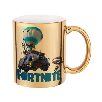 Fortnite Bus, Mug ceramic, gold mirror, 330ml