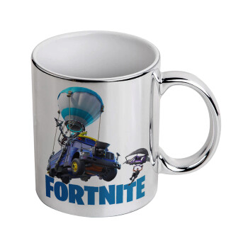 Fortnite Bus, Κούπα κεραμική, ασημένια καθρέπτης, 330ml
