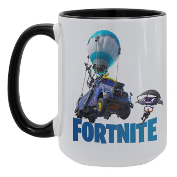 Fortnite Bus, Κούπα Mega 15oz, κεραμική Μαύρη, 450ml