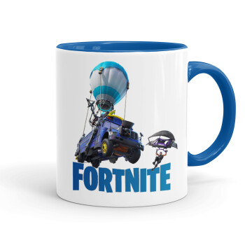 Fortnite Bus, Mug colored blue, ceramic, 330ml