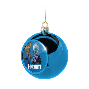 Fortnite Bus, Blue Christmas tree ball ornament 8cm