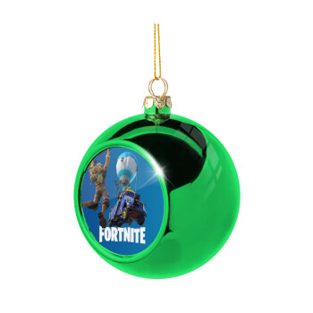 Fortnite Bus, Green Christmas tree ornament ball 8cm