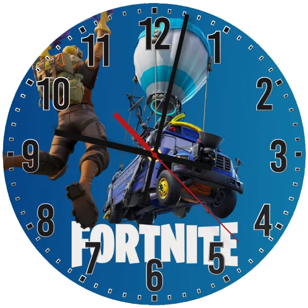 Fortnite Bus — Ρολόι τοίχου ξύλινο 30cm