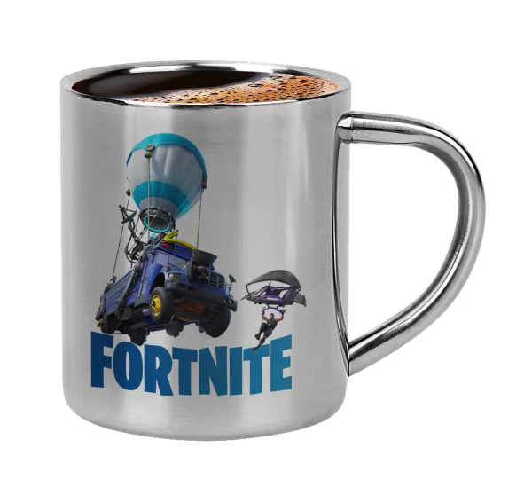 Fortnite Bus — Double-wall metal cup for espresso (220ml)