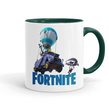 Fortnite Bus, Mug colored green, ceramic, 330ml